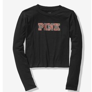 PINK - Long Sleeve Cropped Tee. NWOT.